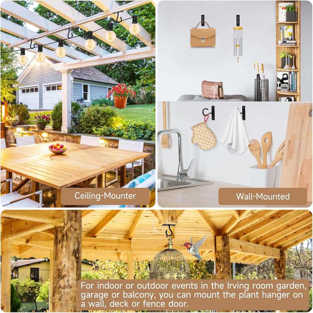 Skiennix Ceiling Hooks - 2.5-Inch Plant Hangers for Indoor/Outdoor Pots | Durable Wall Hooks for Decor