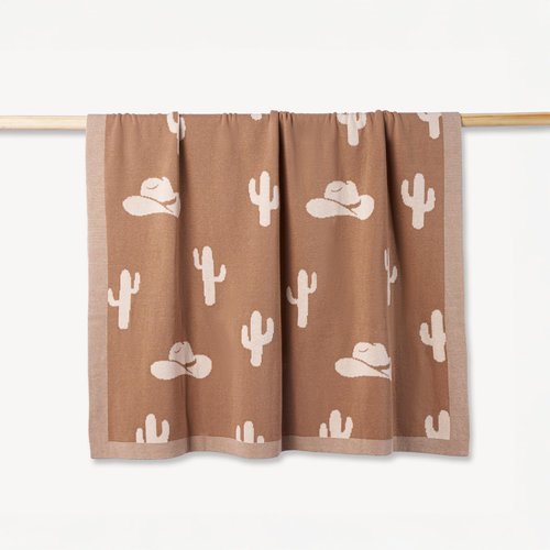 SWaddle AN Cactus Jacquard Baby Blanket, 30"x40" Two-Sided Breathable Throw Blanket for Boys and Girls, Newborn Infant Toddler Ideal for Gift