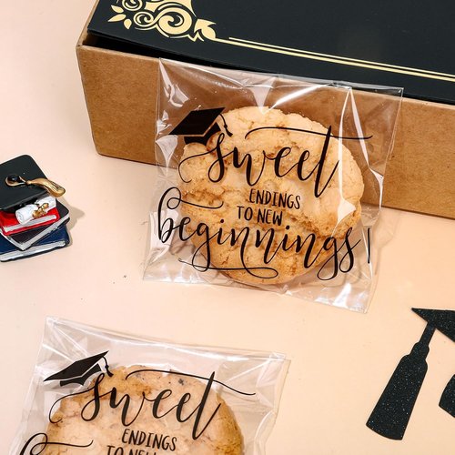 FYSUIMU Graduation Treat Bags - 320 Pcs Clear Self-Adhesive Cellophane Bags | 4 x 4 Inch for Celebrations