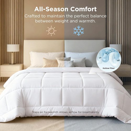 Bedsure Comforter Duvet Insert - Oversized King Size All-Season Down Alternative Bedding | GentleSoft, White 116 x 98 Inches