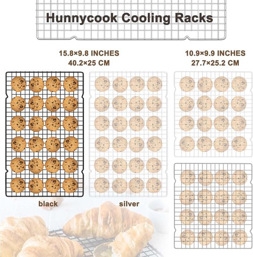 Hunnycook Cooling Rack - 15.8”×9.8” Stainless Steel Baking Rack | Oven Safe, Versatile for Cooking & Baking