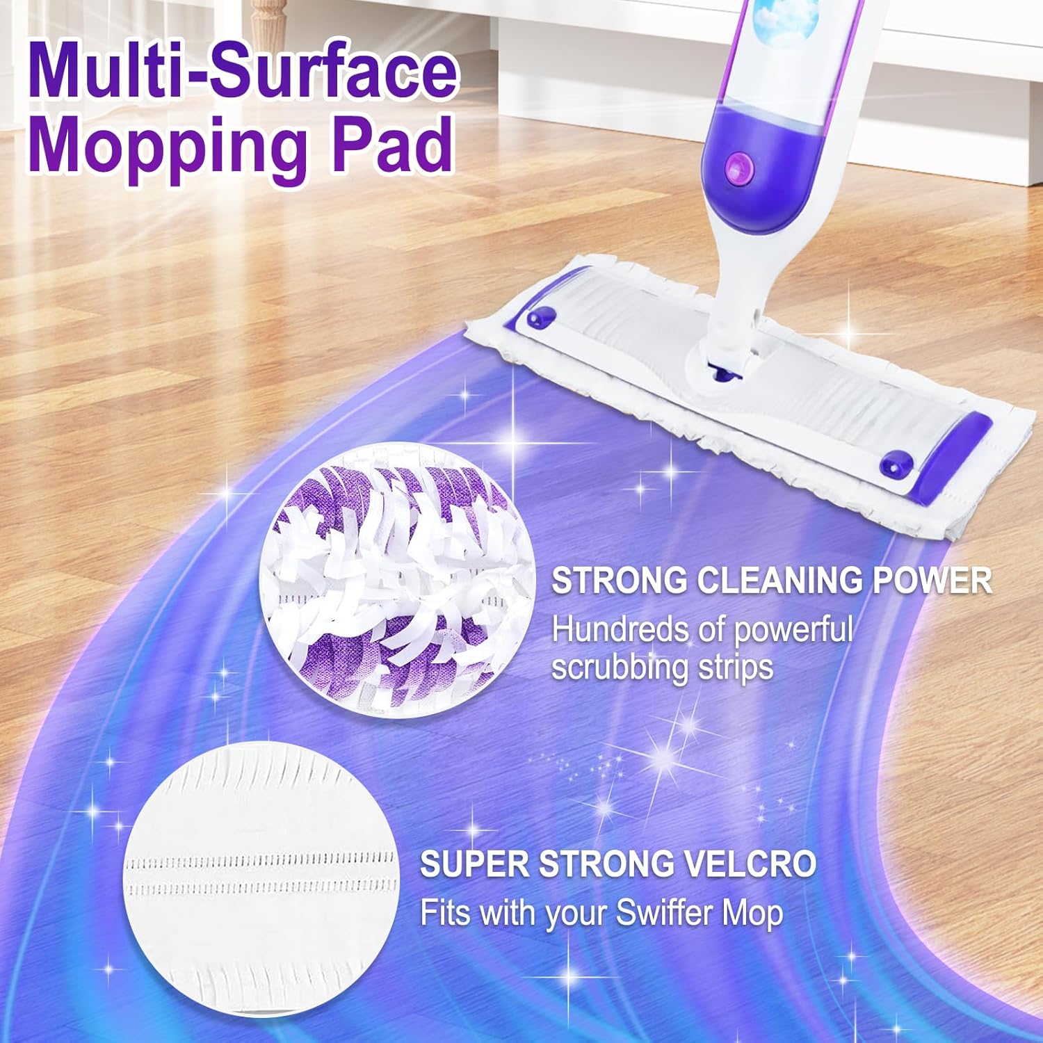 Skiennix 30 Pack Disposable Power Mop Pads - Thickened Multi-Surface Replacement for Swiffer Wet Pads