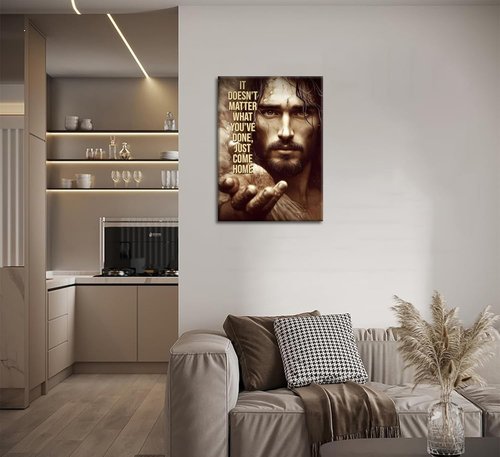 Jesus Christ Canvas Wall Art - Inspiring Spiritual Painting for Home, Office & Church Decor