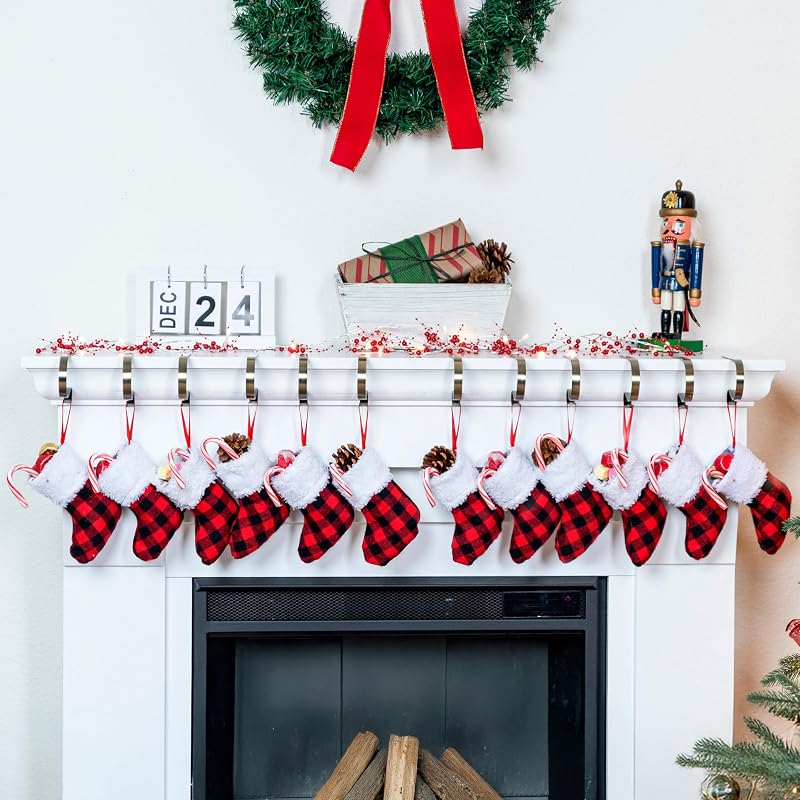 Variation of THIS listing: 24 5" Mini Christmas Stockings in Red Plaid – Set of 24