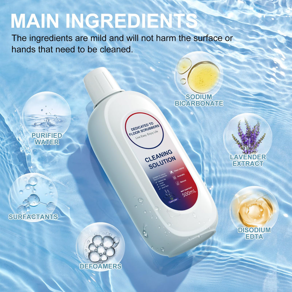 Floor Cleaning Solution Lavender Scent Compatible with Tineco Cleaning Solution, Residue & Streak Free, Suitable for All Robot Vacuum Cleaners and Wireless Wet Dry Dual-Use Vacuum Cleaners
