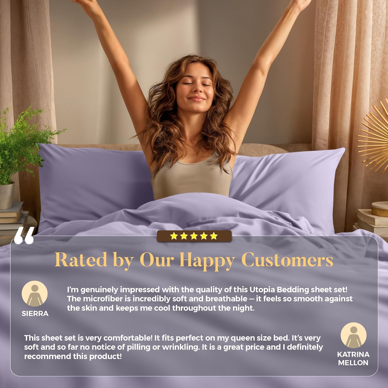 Utopia Bedding Full Size Sheet Set - Soft, Breathable Microfiber, 4-Piece in Lavender | Oeko-Tex Certified