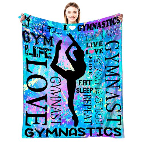 Gymnastics Gifts for Girls Gymnastics Blanket Ultra Soft Flannel Gymnast Merch Throw Blanket Gymnastics Gifts for Gymnasts Team Gymnastics Lovers Stuff 50"x40"