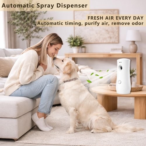 Automatic Air Freshener Spray Dispenser (2-Pack),Adjustable Time Spray, Free Standing or Wall Mounted Battery Operated Machine for Home, Indoor, Bathrooms, Offices, Hotels and Commercial Places (W-01)