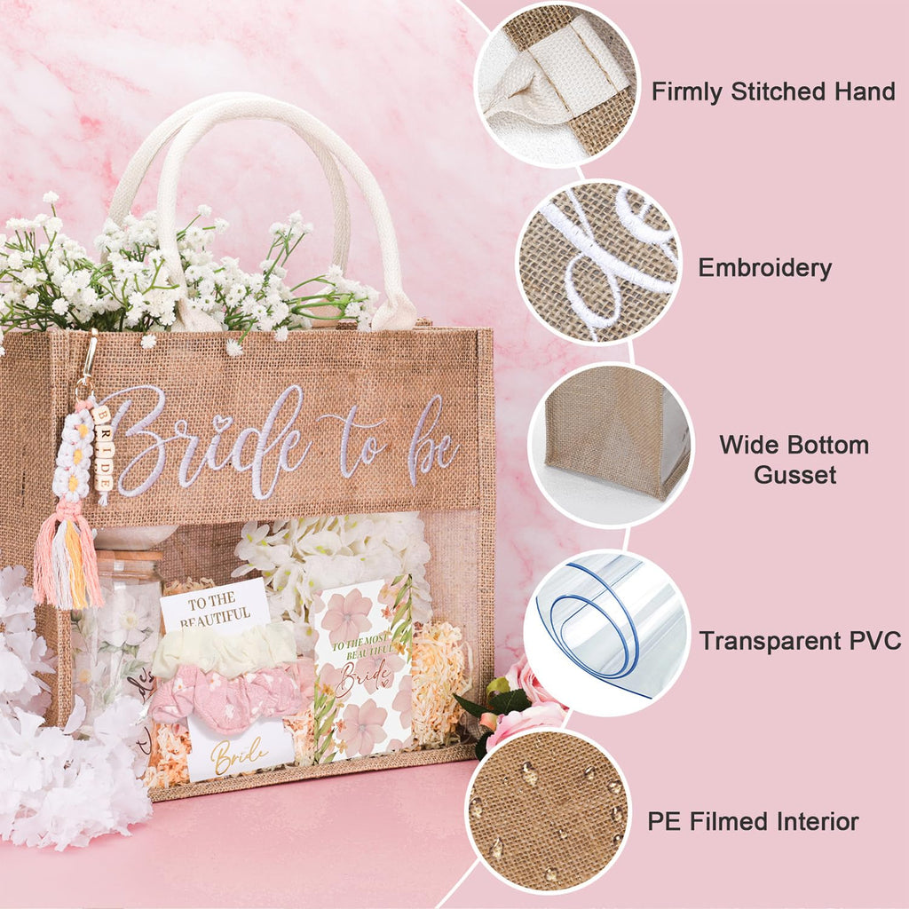 Elysirise Bridal Shower Gifts for Bride to Be,Bachelorette Gifts Wedding Engagement Gift for Bride,Bridal Tote Bag Glass Cup Gift