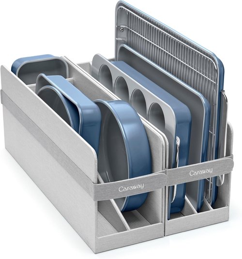 Caraway Nonstick Ceramic Bakeware Set - 11-Piece Assorted Baking Pans & Cooling Rack - Non-Toxic Slate