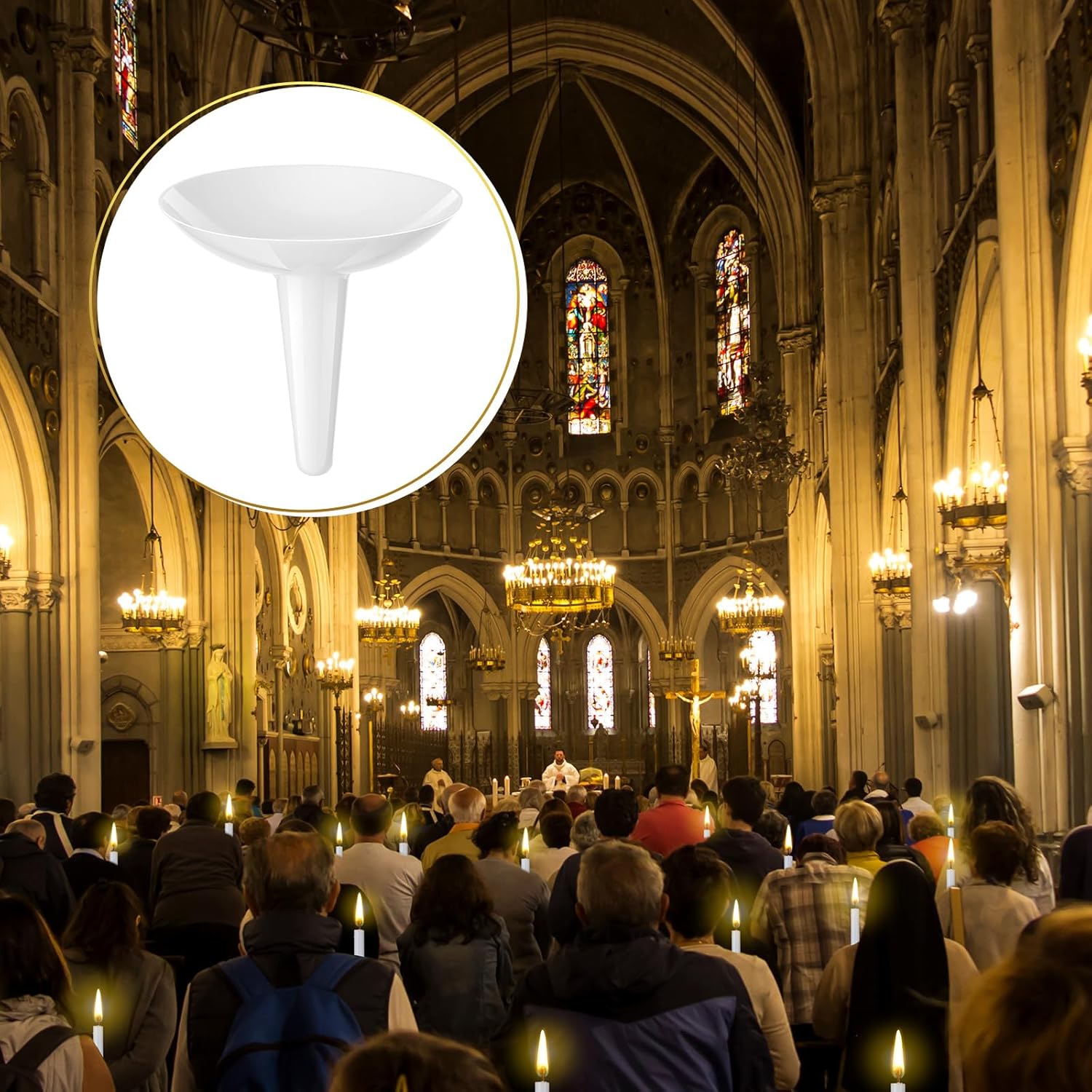Skiennix Candle Holders - 100 Pcs Plastic Drip Protectors for Church, Vigil, Memorial & Weddings