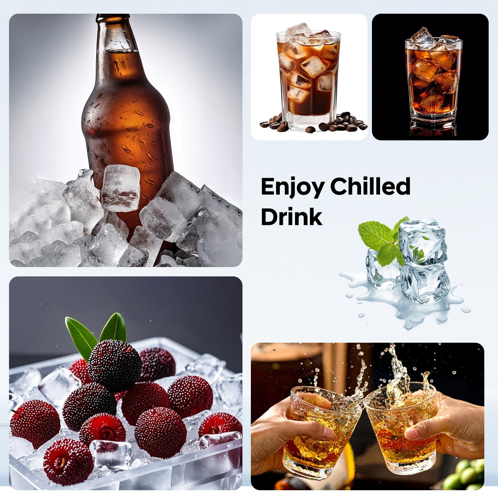 Silicone Ice Cube Tray 3 Pack, HANCELANT Ice Cube Mold, Ice Trays for Freezer with Lid for Whiskey, Baby Food, BPA Free, Easy Release