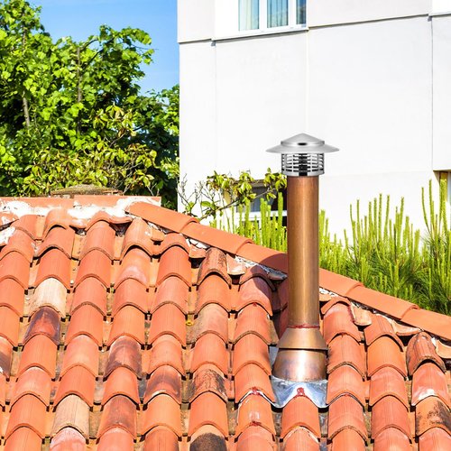 BESPORTBLE 3inch Stainless Steel Chimney Cap, Round Chimney Cover with Screen Tapered Top Cap Stove Topper for Outside Roof Fireplace Flue Vent Flue