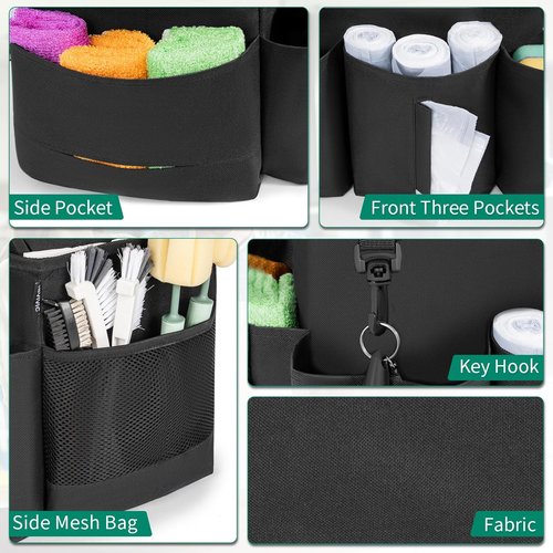 IBVIVIC Wearable Cleaning Caddy Bag - Large Capacity Organizer Tote for Kitchen Supplies | Black
