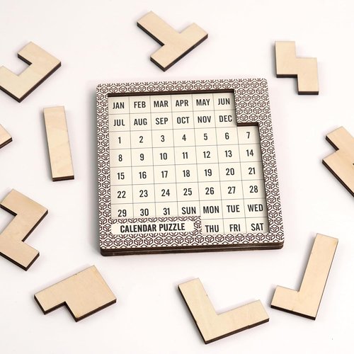 Daily Calendar Puzzle by Skiennix - Challenging Wooden Puzzle for Adults | Perfect Easter & Christmas Gift