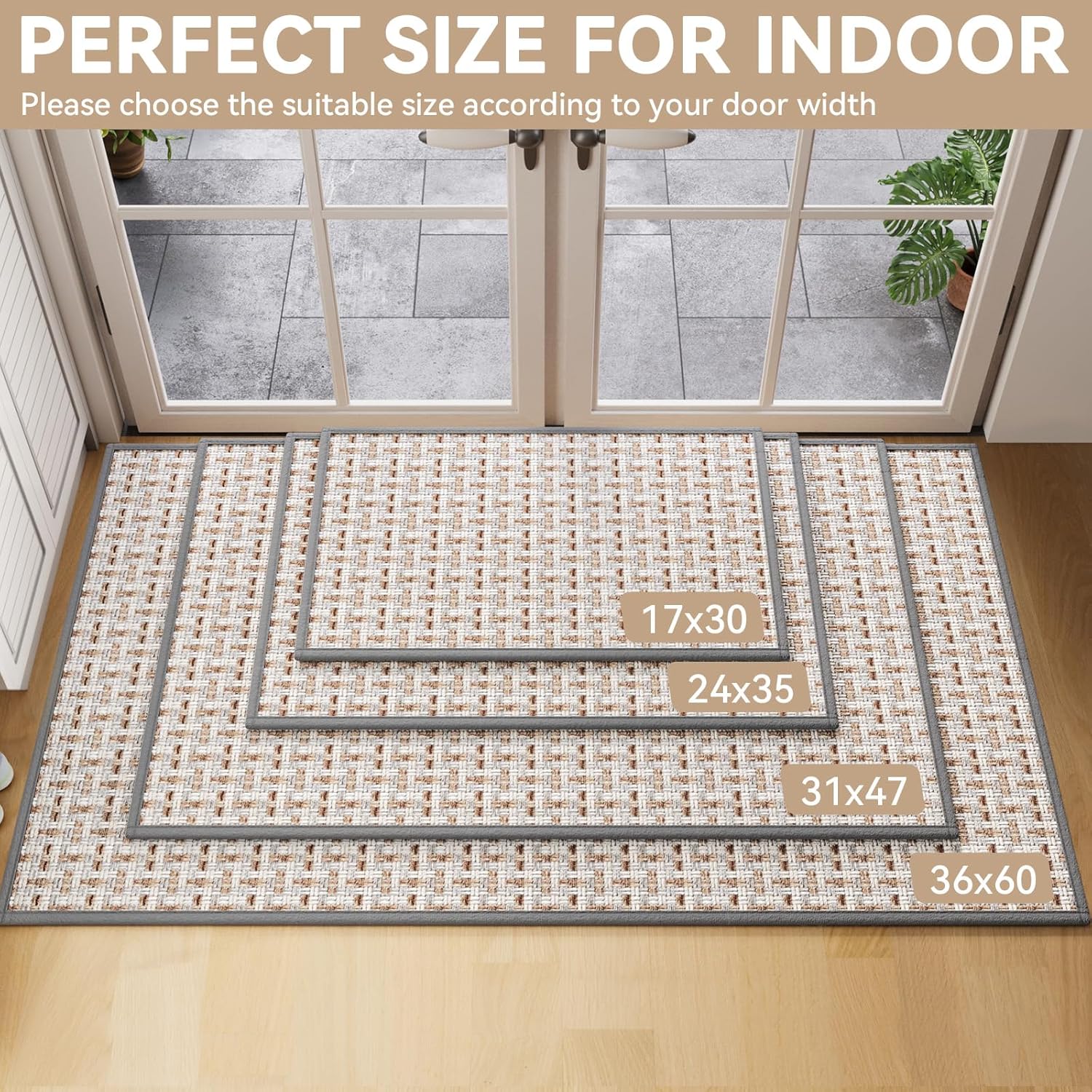 Regine Switzerland Door Mat - Indoor Entrance Dirt Resistant & Absorbent | 17"x30" Gray Non-Slip Design