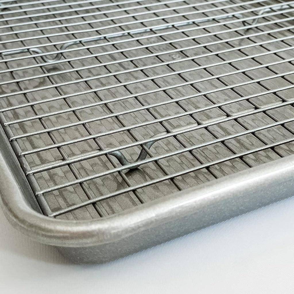 USA Pan Extra Large Baking Sheet Pan Set with Nonstick Cooling Rack - XL Metal Bakeware