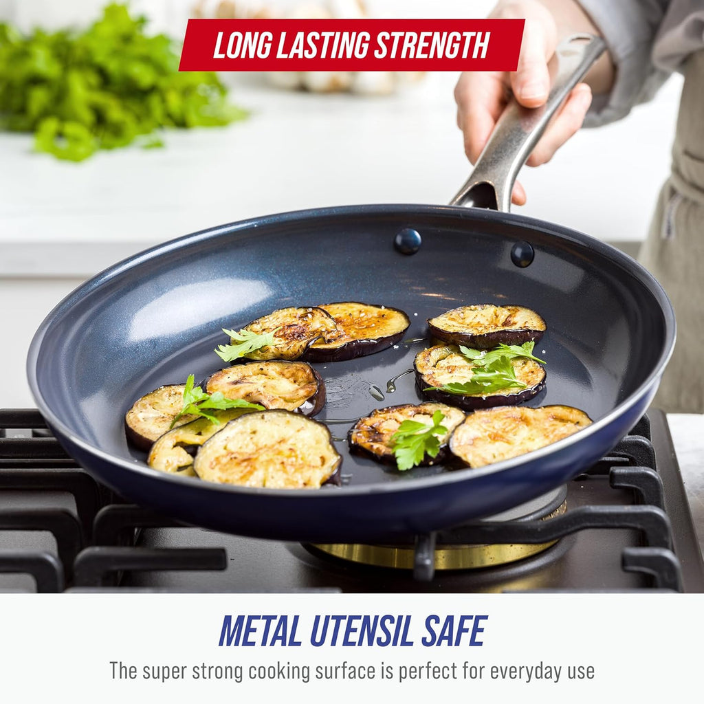Blue Diamond 12" Nonstick Frying Pan - Diamond Infused, PFAS & PTFE-Free, Dishwasher Safe, Stay Cool Handle