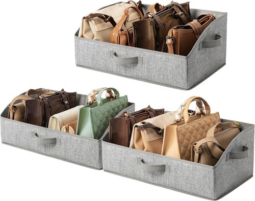 Granny Says Trapezoid Storage Bins - Versatile Dog Toy & Clothing Organizer - Gray, 3-Pack