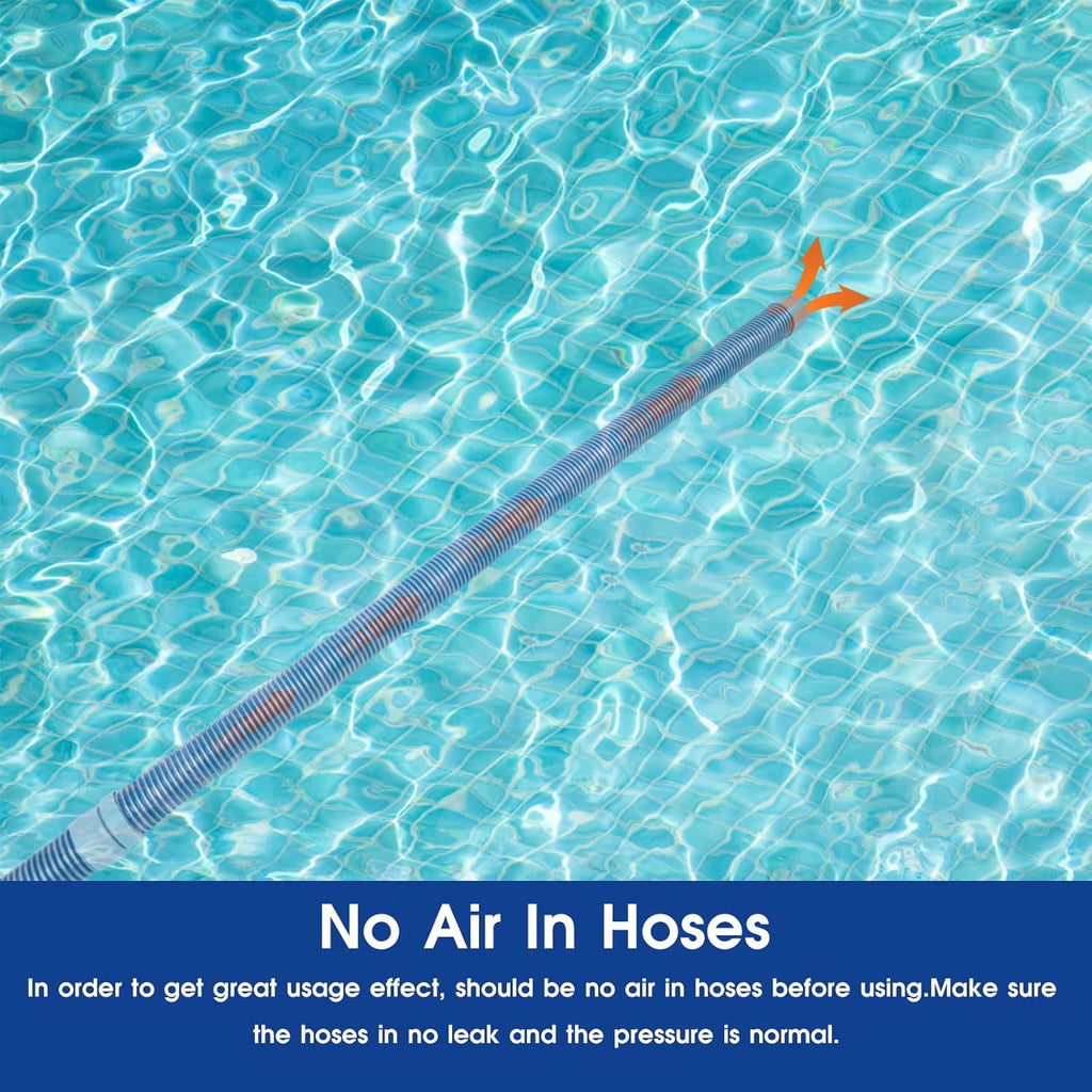POOLWHALE Professional Swimming Pool Vacuum Cleaner Hose - 1.5” | 8-Piece Extension Kit for All Major Cleaners