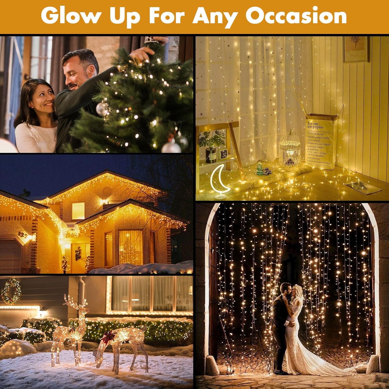 Skiennix 33ft 100 LED Fairy Lights - Warm White Waterproof Copper Wire String Lights for Indoor/Outdoor Decor