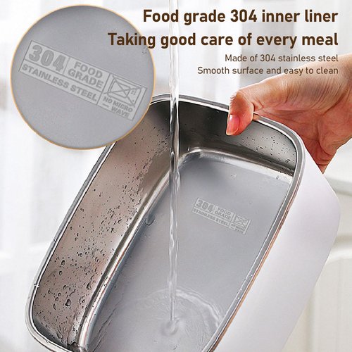 Zerodis Electric Food Heater for Work, Fast Portable Heated Lunch Box 1.8L Heated Lunchbox for Adults 2 in 1 Stainless Steel Interior Portable Food Warmer