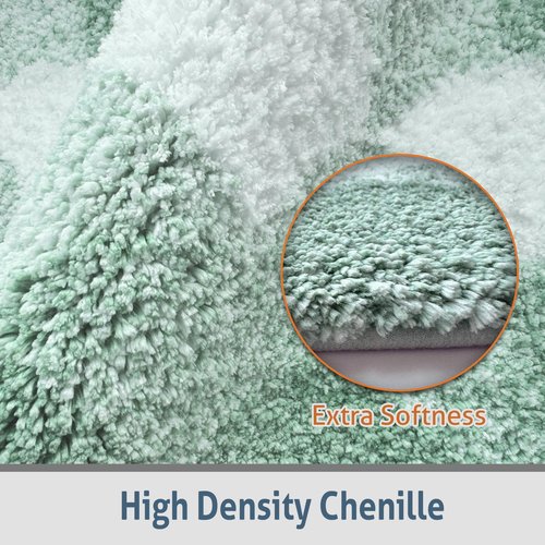 HAPACE Bathroom Rugs, Thick Absorbent Bath Mat Rug Non Slip, Soft Shaggy Bath Room Floor Mats for Bathroom, Machine Washable,(16"×24",Sage Green)