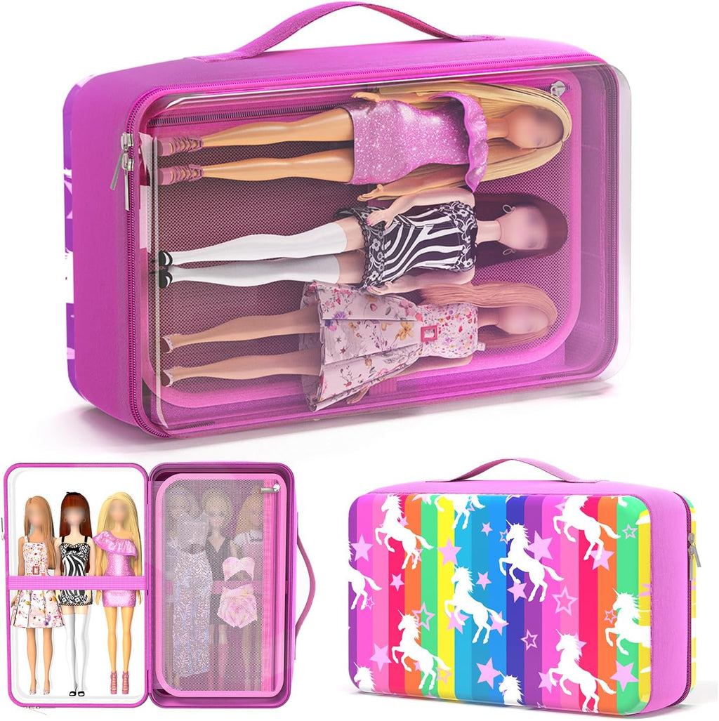 Barbie | 12-Inch Doll Carrying Case - Spacious Design for Dolls & Accessories | Fits 6 Dolls
