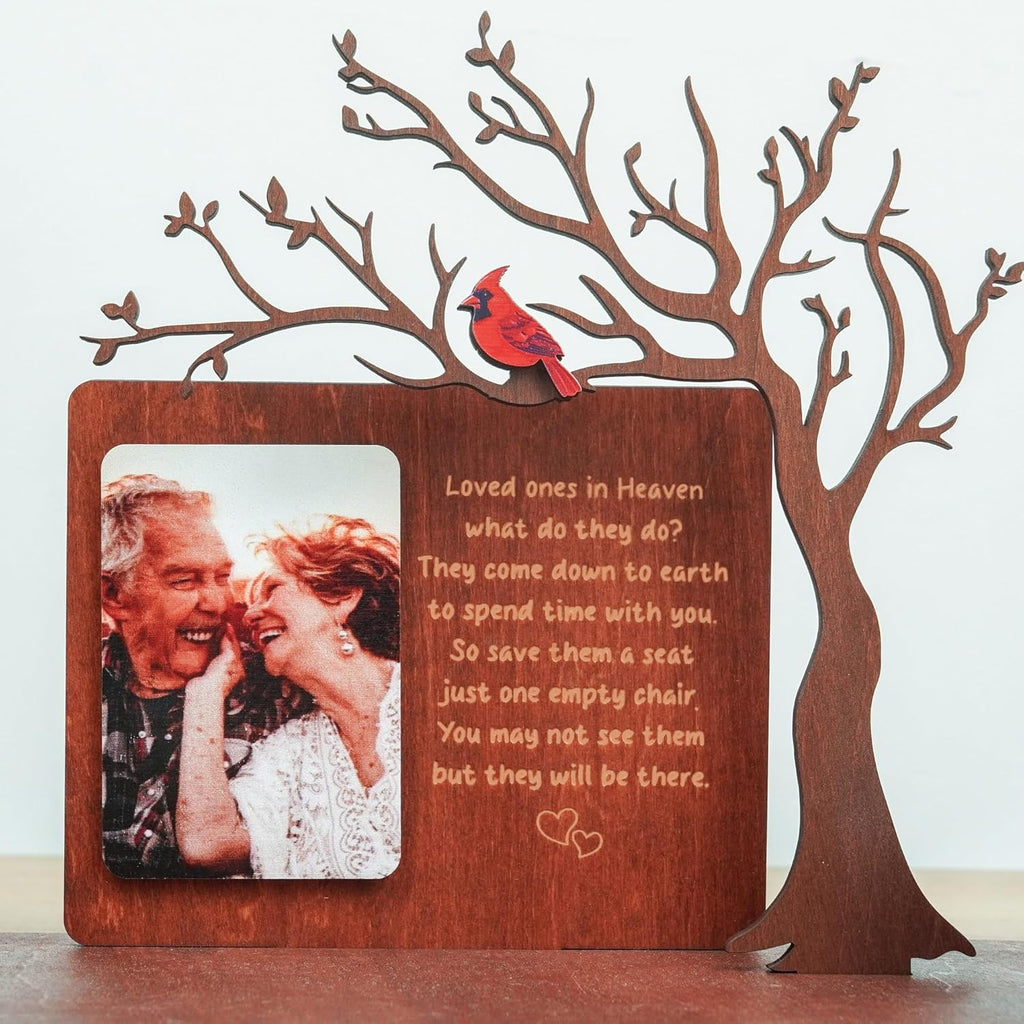 Cardinalis Memorial Candleholders - Personalized Rocking Chair Tribute for Loved Ones | Wooden Keepsake Decor