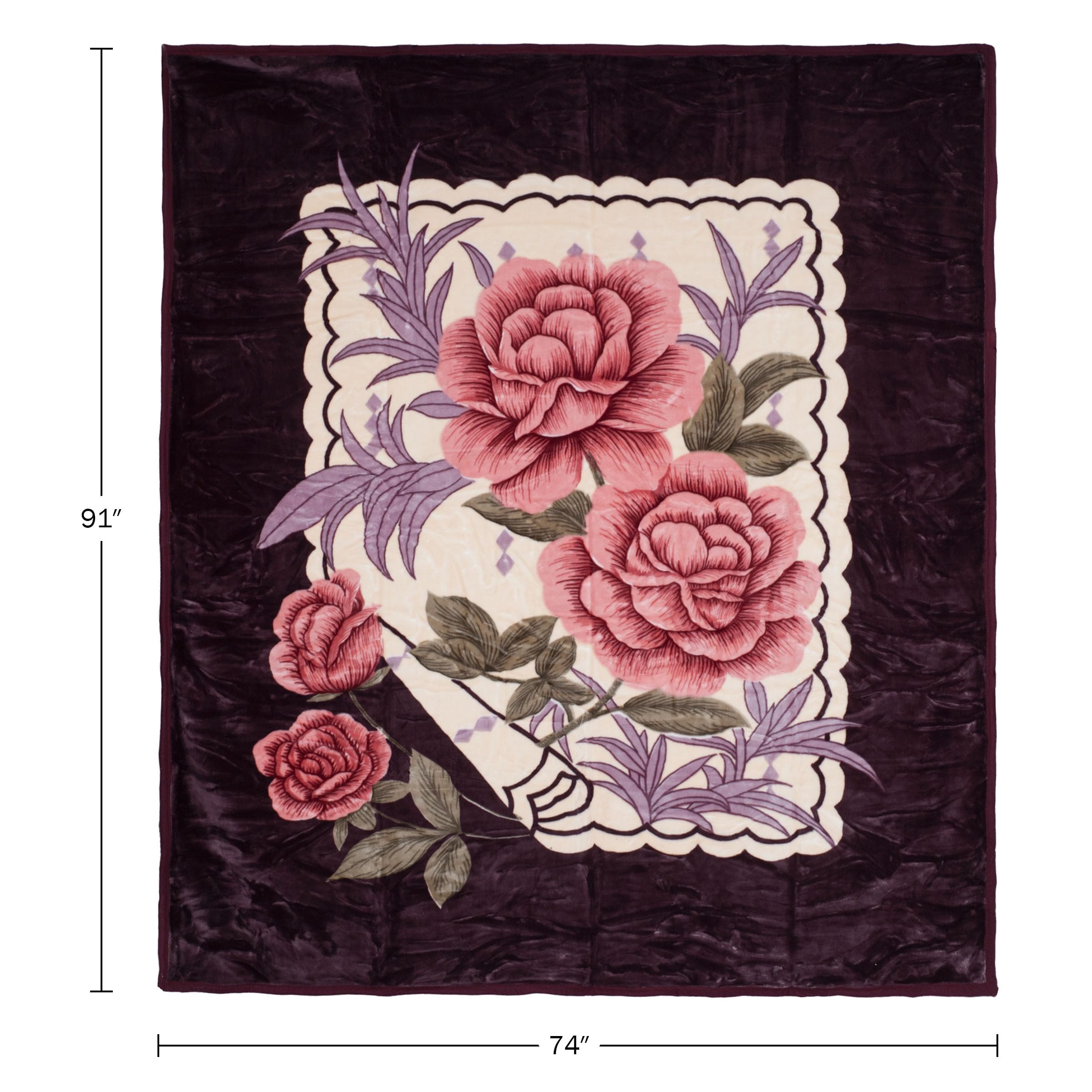 Throw Blanket - Oversized 91x74 Machine-Washable Bedding - Mink-Style 7.5lb Weighted Blanket for Bed or Sofa by Lavish Home (Rose)