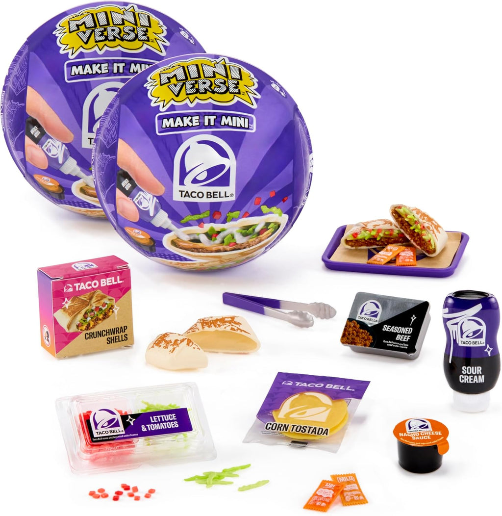 MGA's Miniverse Mini Taco Bell Collectibles - DIY Resin Replicas (2 Pack) | Fun for Ages 8+