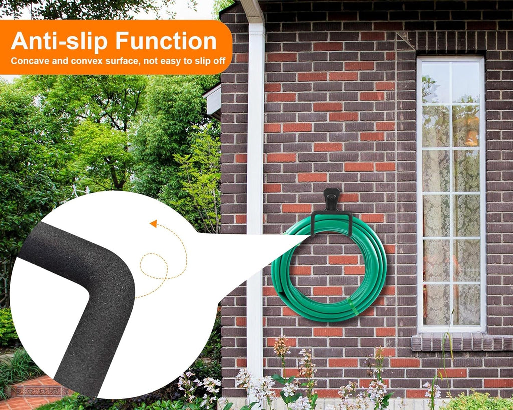 PeoMev Metal Garden Hose Holder - Heavy-Duty Wall-Mounted Hose Hanger for Outdoor Use | Sturdy Hose Reel Hooks