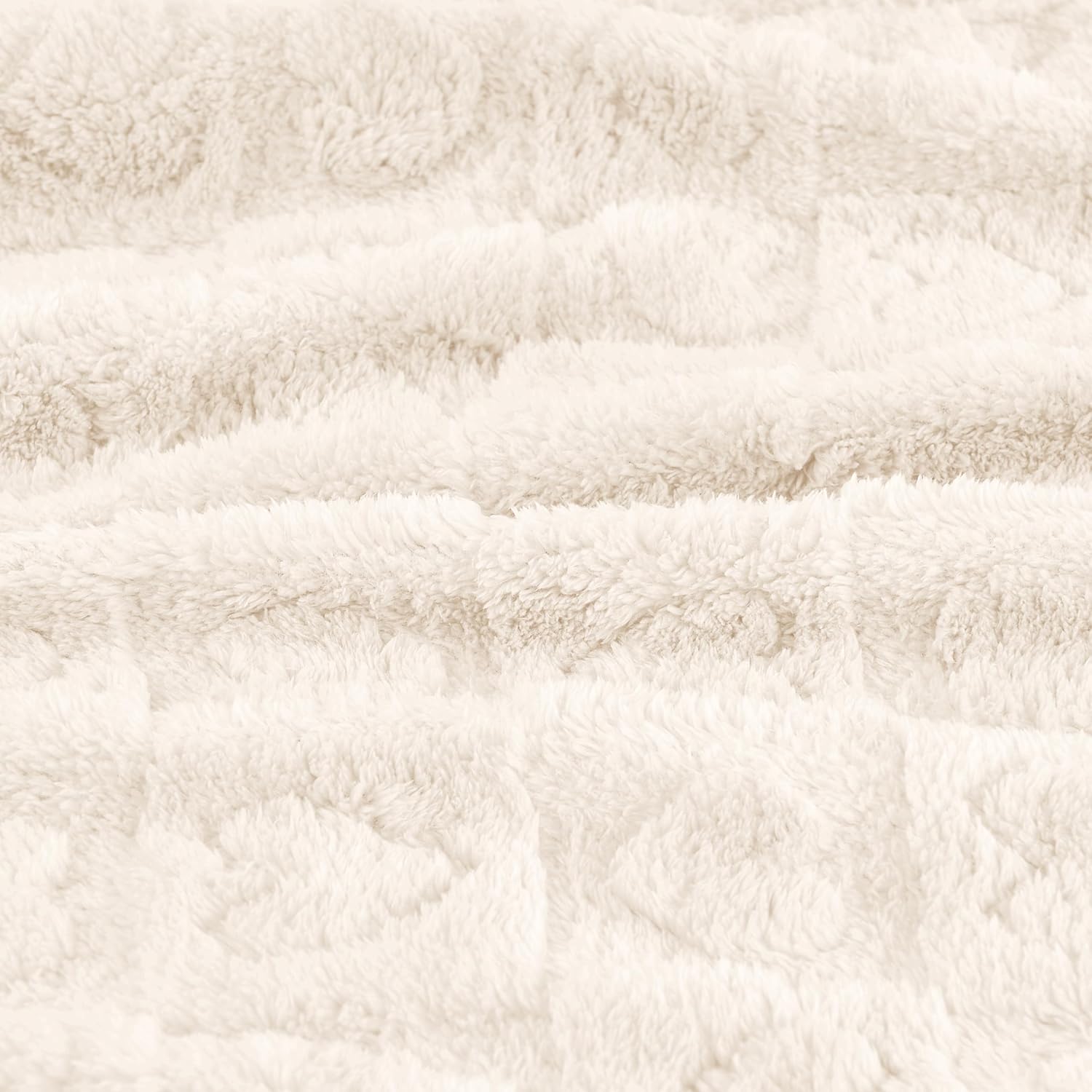 Yurhap Fleece Baby Blanket - Ultra Soft Heart Checkered Design | Cozy 30”x40” Crib & Stroller Blanket (Cream)