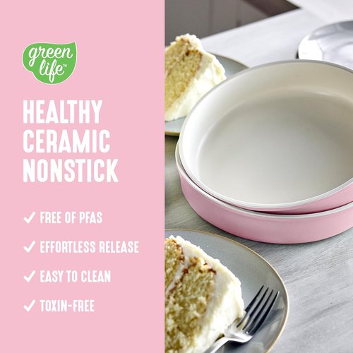 GreenLife Nonstick Bakeware Set - 6 Piece PFAS-Free Ceramic Oven Pans | Dishwasher & Oven Safe to 450°F, Pink