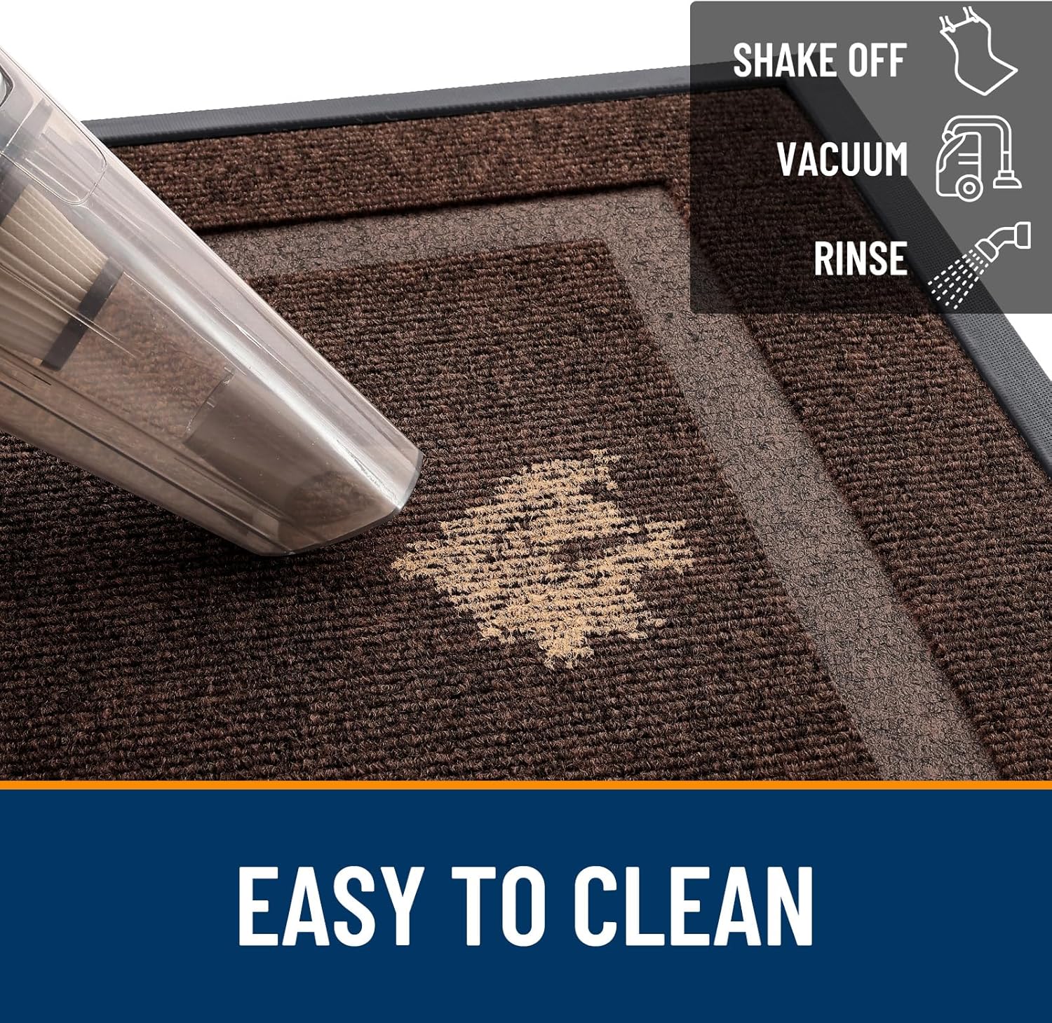 OLANLY Waterproof Front Door Mat - All-Season, Fade Resistant, Easy Clean | 29.5x17, Dark Brown