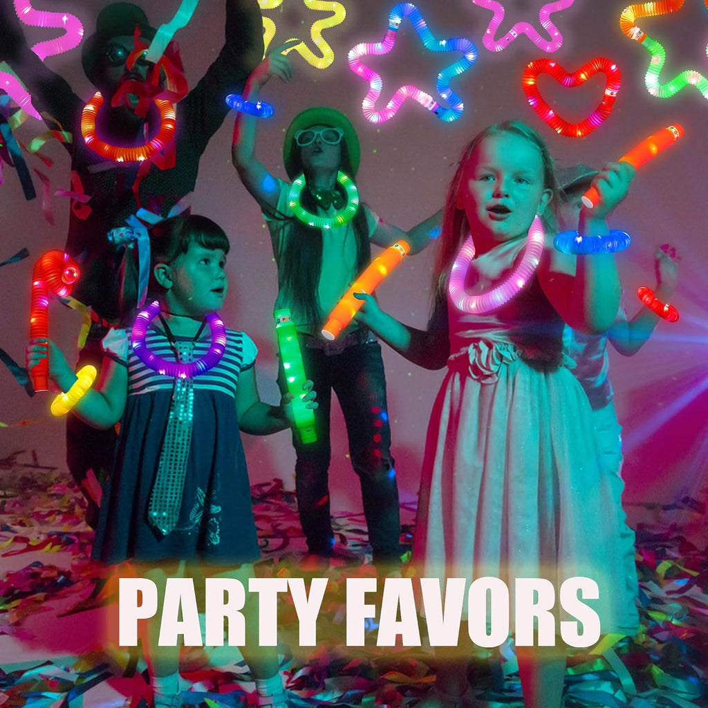 UrChoice Glow Sticks - 8PCS LED Pop Tubes for Parties | Glow Necklaces & Bracelets for Imaginative Play