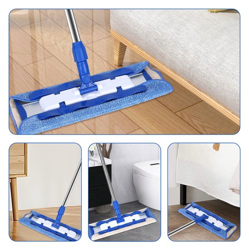 Yicotira Microfiber Cleaning Cloth Compatible with MR SIGA Professional Microfiber Mop - Professional Reusable Flat Mop Refills - Mop Pads Replacement for Hardwood Cleaning (4 Pack)