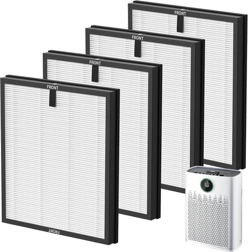 HAP603 Replacement Filter - Compatible with ECOSELF HAP603 Air Purifier | 4 Pack for Large Rooms, White