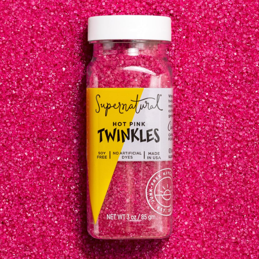 Supernatural Twinkles | Hot Pink Sanding Sugar - Vegan, Plant-Based Color, 3oz, Made in USA
