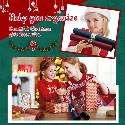 Lewtemi Christmas Wrapping Paper Roll Holder Clips - 24 Pcs Metal Clamps for Gift Wrap Organization | 8.7 x 1.2 in