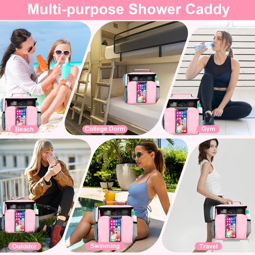 College Dorm room Essentials for Girls, Quick Dry Mesh Shower Caddy, Travel Cruise Ship Essentials,Travel Toiletry Bag for Women, Large Makeup Organizer for Full-Sized Toiletries Gifts for Women