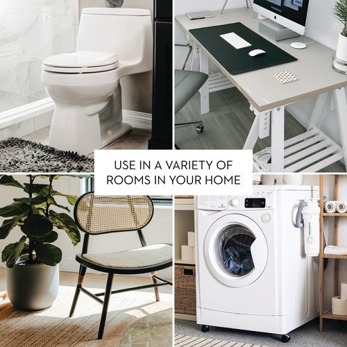 iDesign Small Slim Plastic Bathroom Trash Can, Garbage Can for Bedroom, Office, Desk, Dorm, White