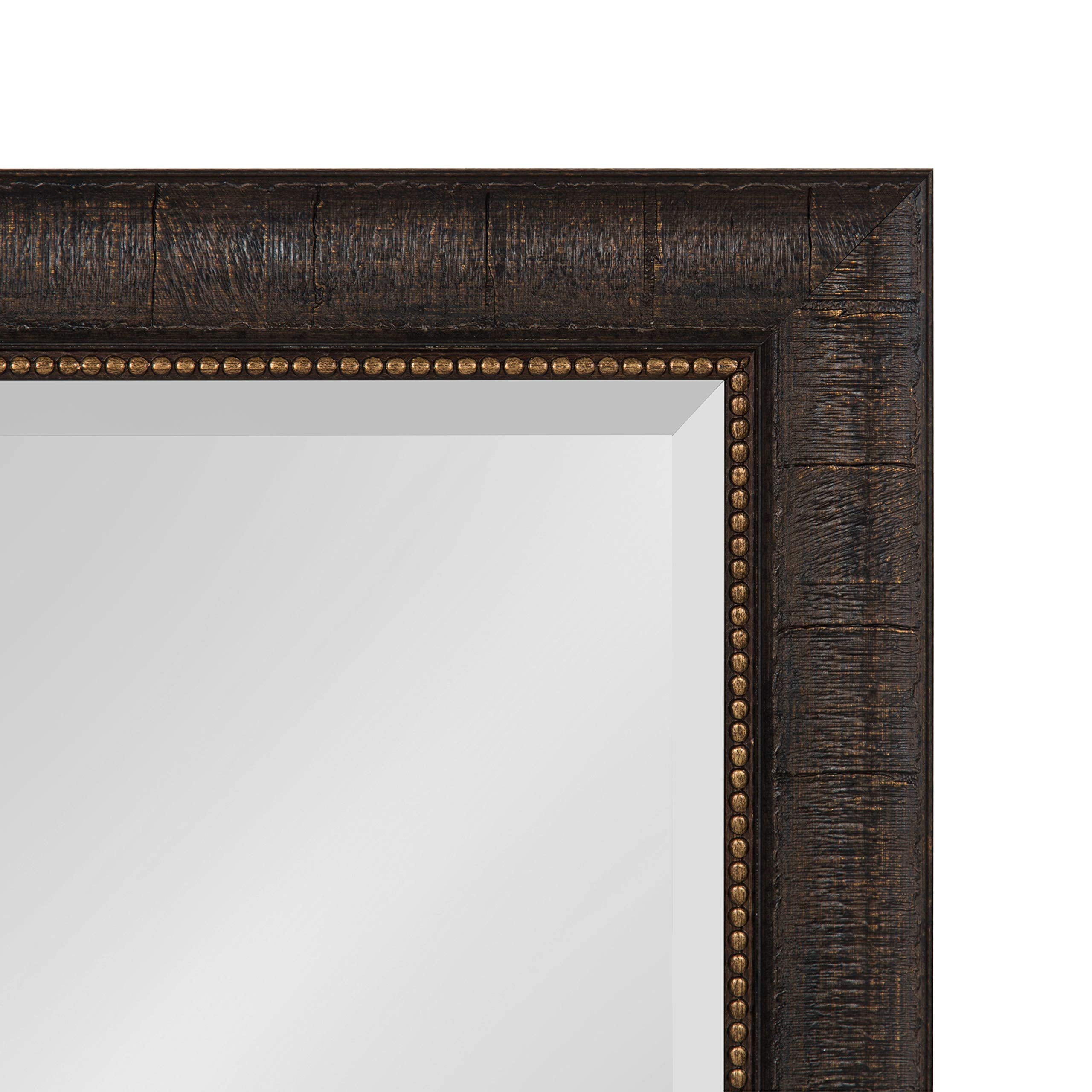 Kate and Laurel Aldridge Framed Decorative Rectangle Wall Mirror; 26 x 32; Bronze; Vintage Rectangular Bathroom Mirror for Over Sink for Use as Entryway or Living Room Wall Decor