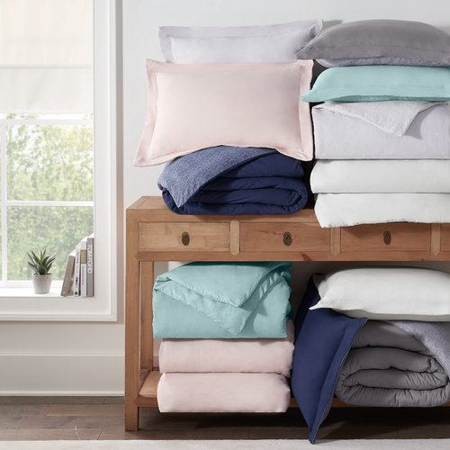 Serta Supersoft Cooling 3 Piece Reversible Duvet Set with Pillow Covers for All Season, King, Sepia Rose