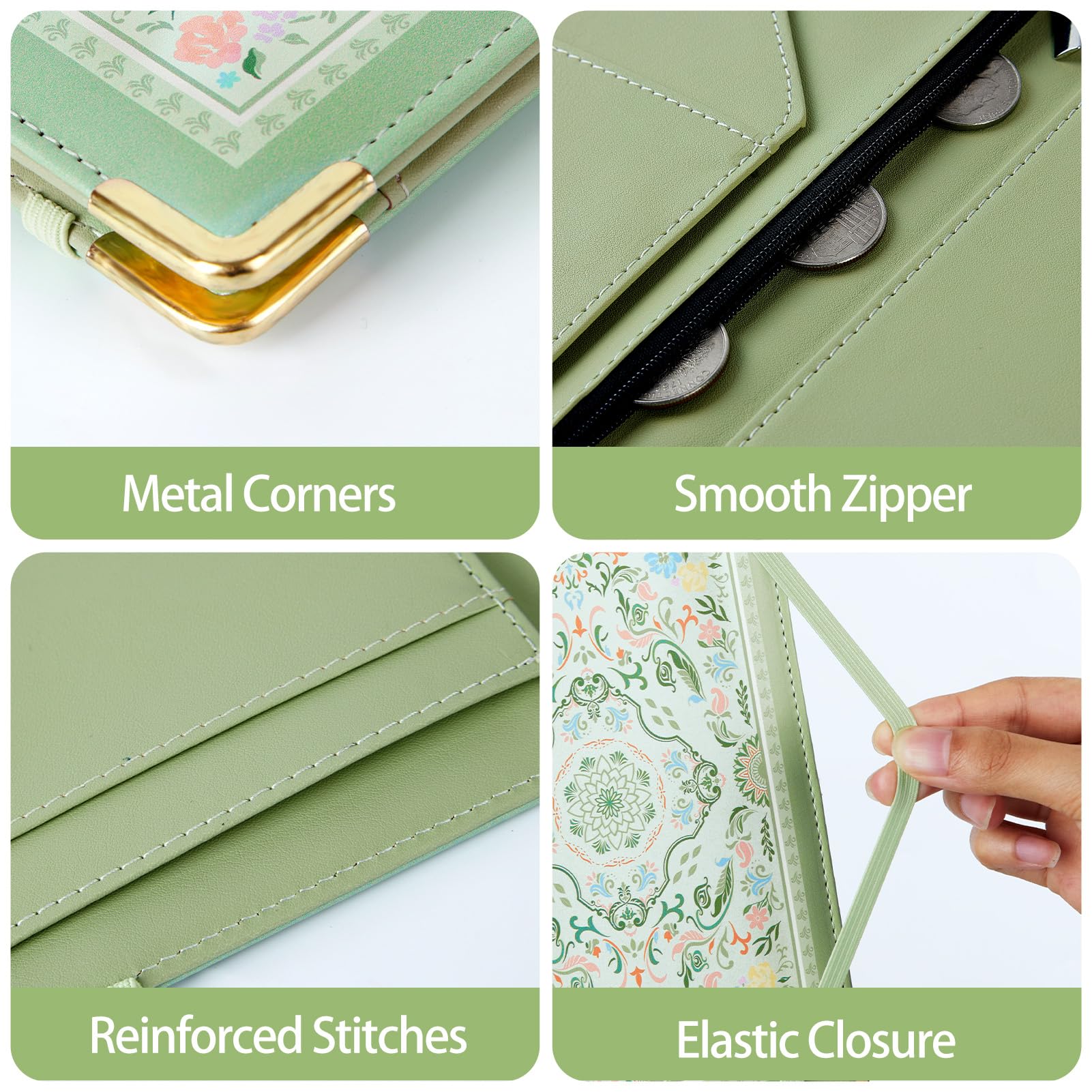 Server Book, PU Leather Server Books for Waitress with Zipper Pockets, Waitress Book with Pen Holder Fit Server Apron Check Presenters for Restaurants