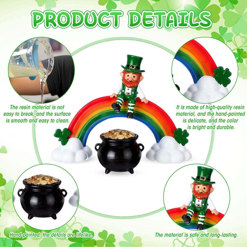 Youyole St. Patrick's Leprechaun Figurine - Festive Resin Decor for Home & Holiday Parties