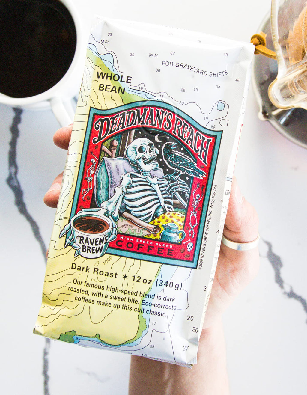 Raven's Brew Coffee High Caffeine Coffee Dark Roast Whole Bean – Deadman's Reach 2lb