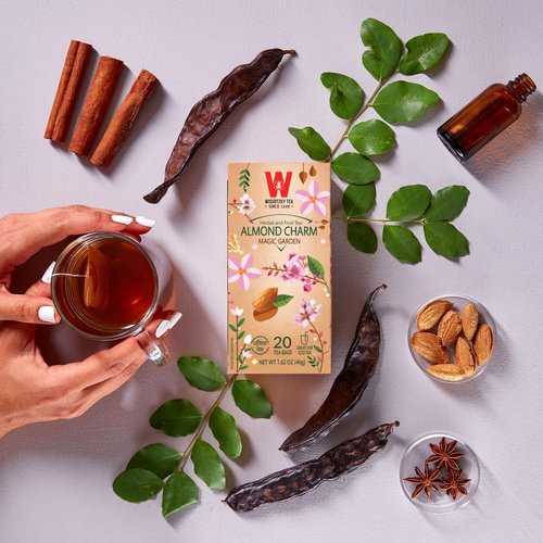 Wissotzky Almond Charm Tea Bags (4 Pack - 20 bags each) Caffeine Free, Infused With Premium Fruit & Herbal Tea Leaves “AKA Chemdat Hashaked”