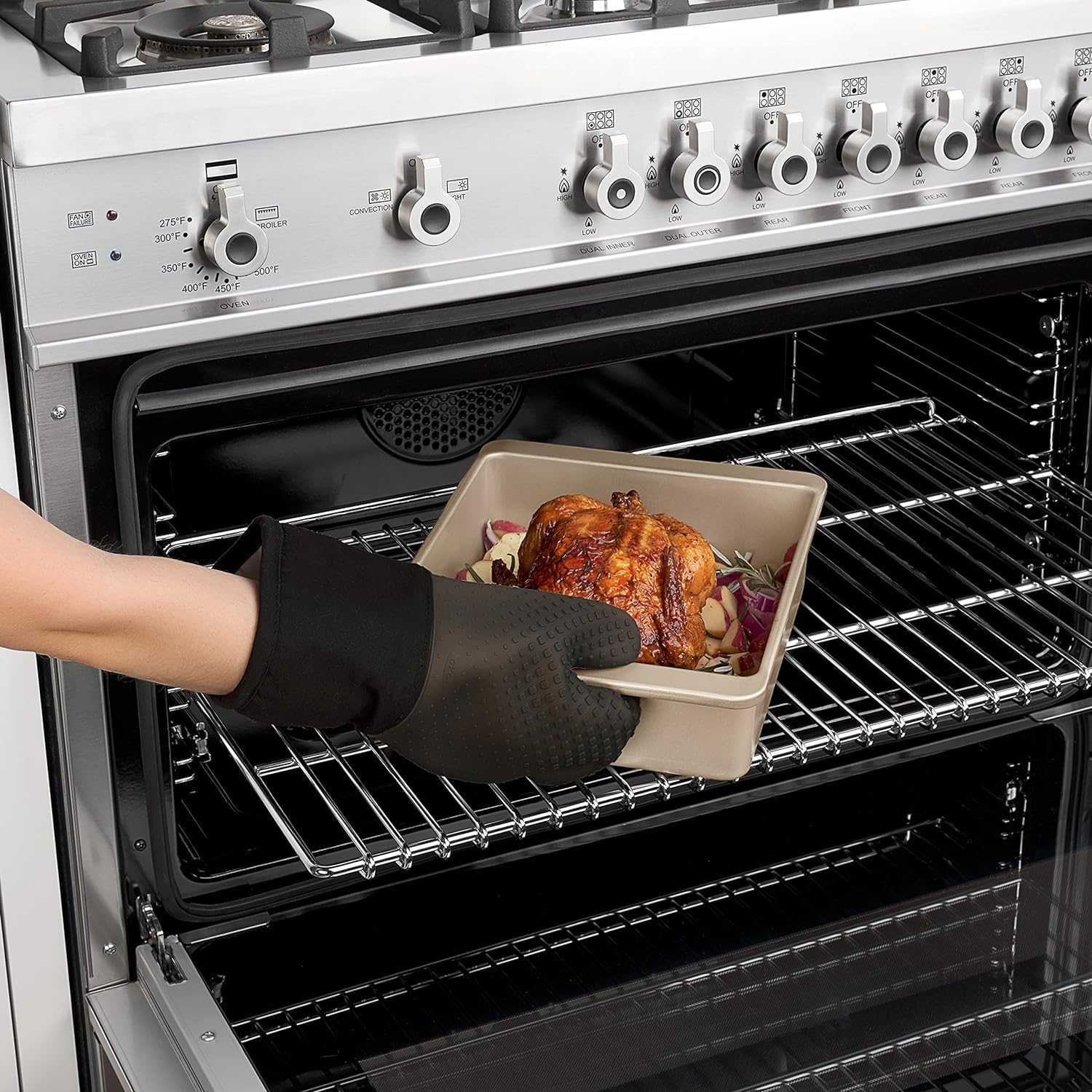 OXO Good Grips Silicone Oven Mitt - Black, Pack of 2
