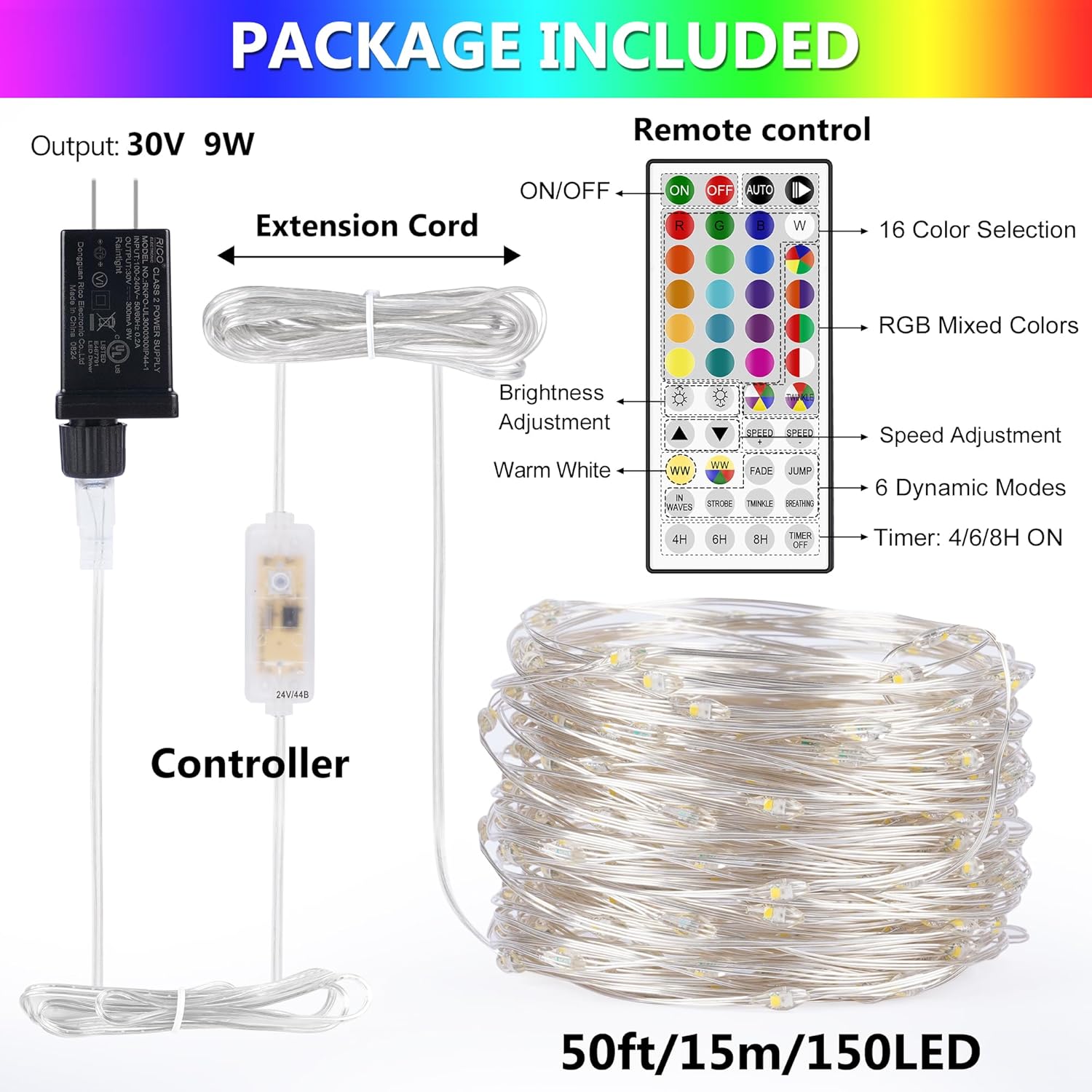 Skiennix 50ft Dimmable Fairy Lights - 25 Colors & 14 Modes | RGB + Warm White Indoor/Outdoor Décor